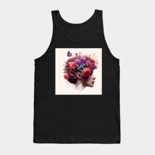 Beautiful flower hair girl Tank Top